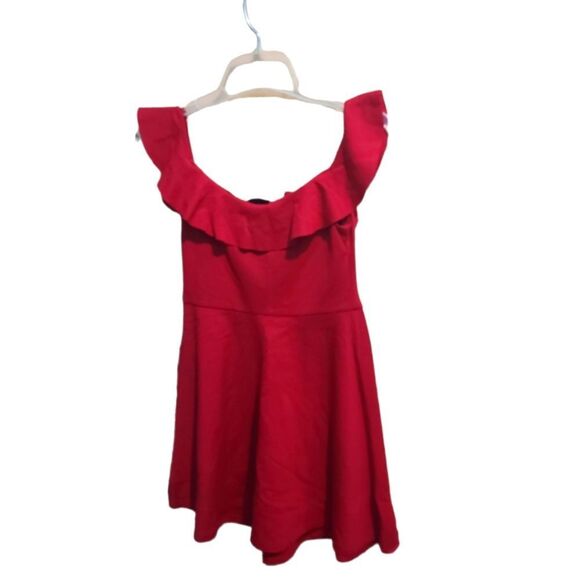 Majorelle Red Ophelia Pointe Ruffle Off  Shoulder Fit and Flare Skater D… - Picture 8 of 8